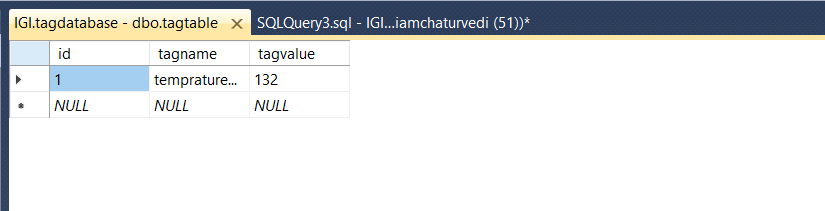 add following value to table